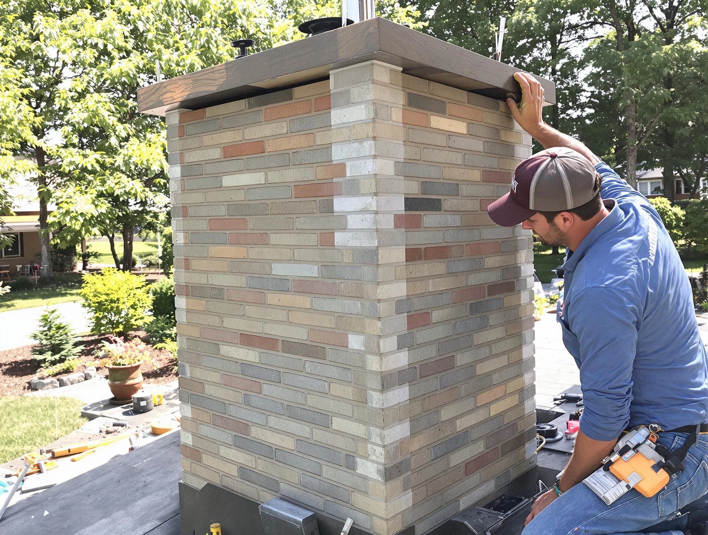Bellevue Chimney Sweep completing a modern chimney remodel in Bellevue, PA