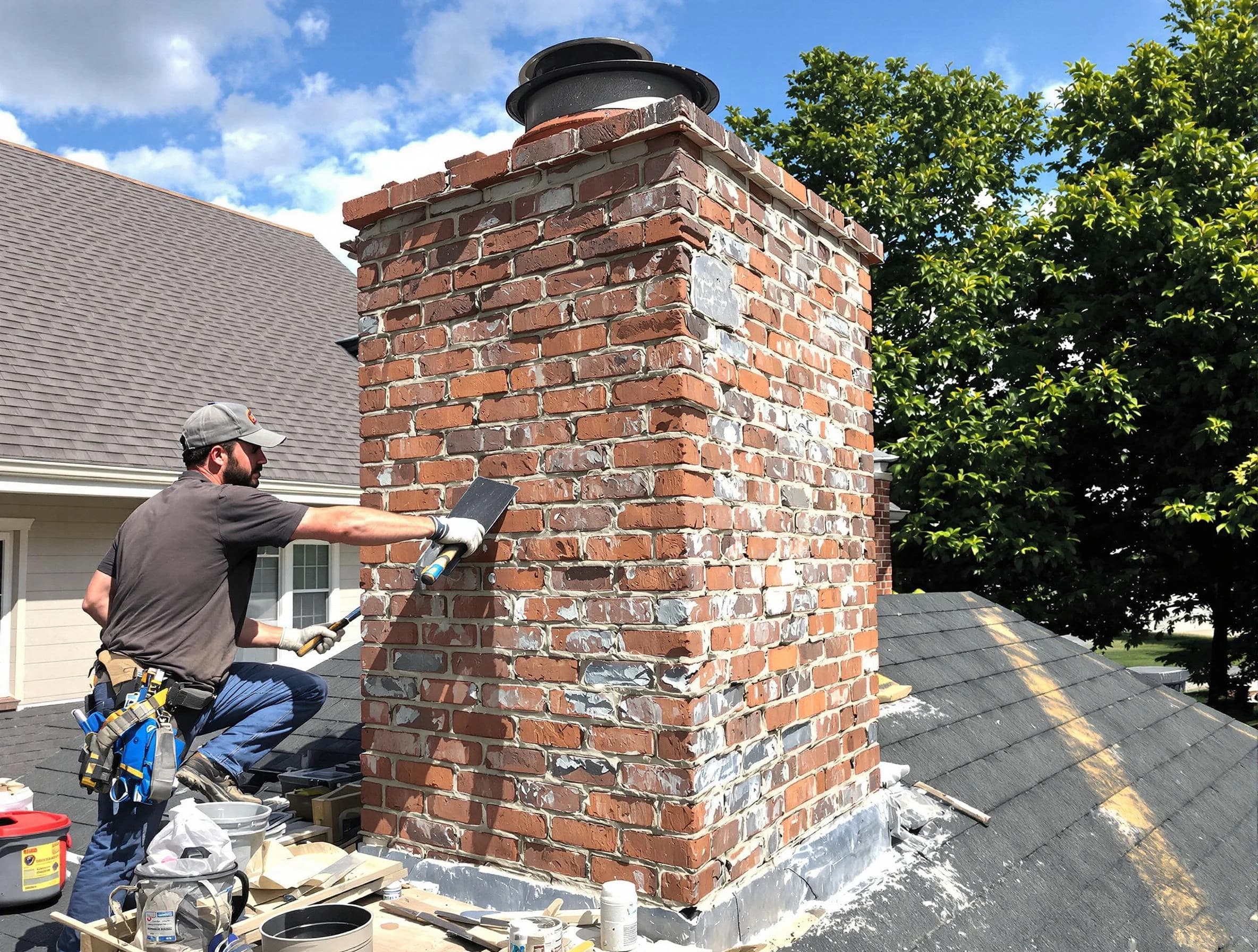 Completed chimney rebuild by Bellevue Chimney Sweep in Bellevue, PA