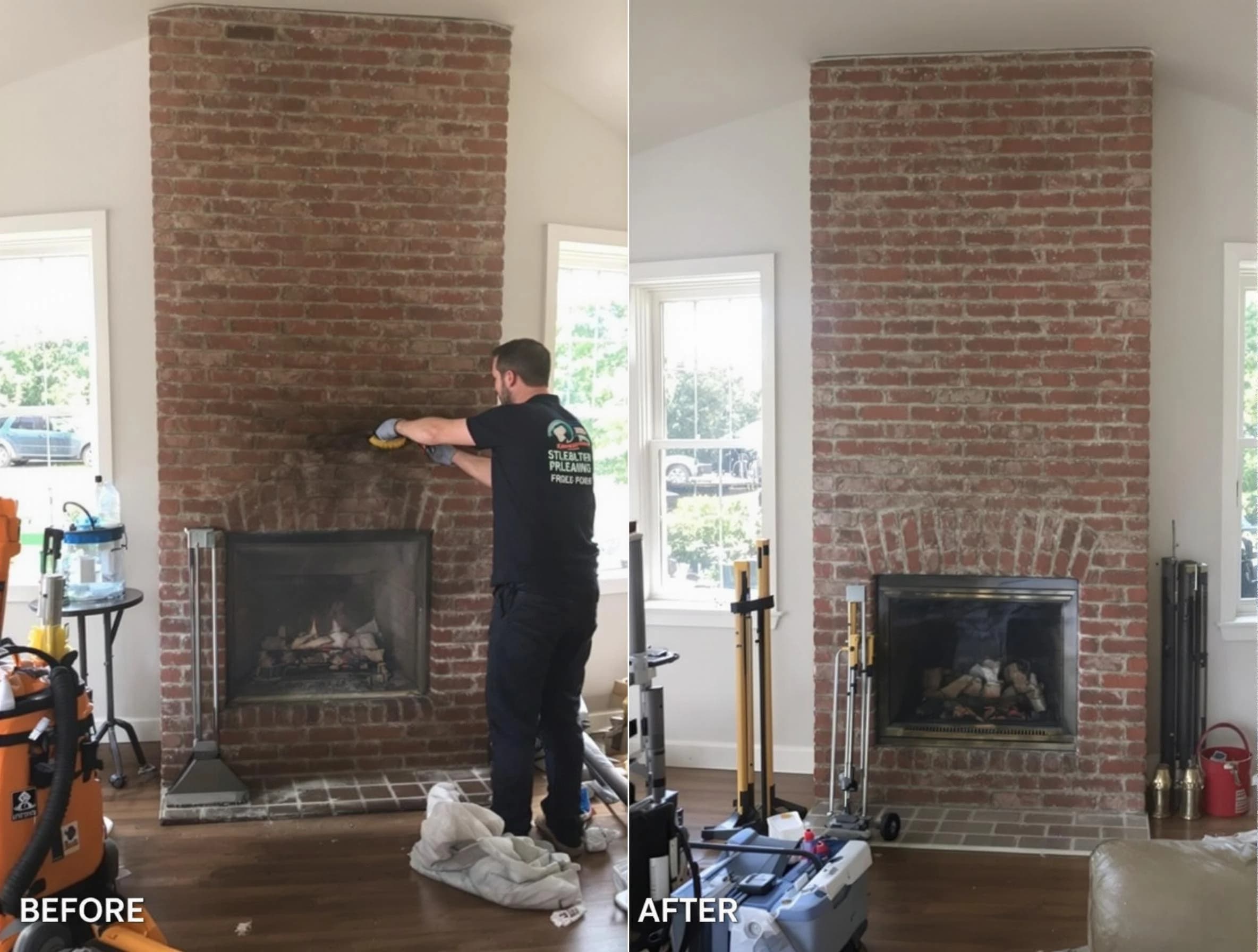Finished chimney sweeping service by Bellevue Chimney Sweep in Bellevue, PA