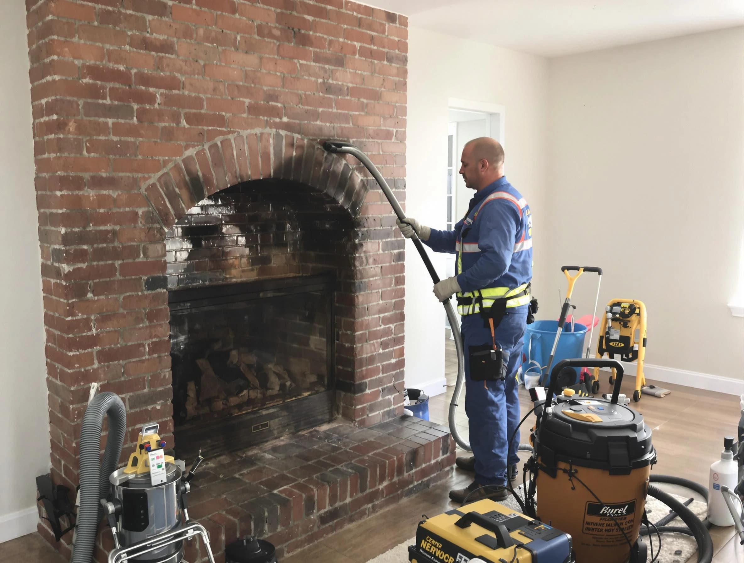 Bellevue Chimney Sweep expert performing detailed chimney sweep in Bellevue, PA