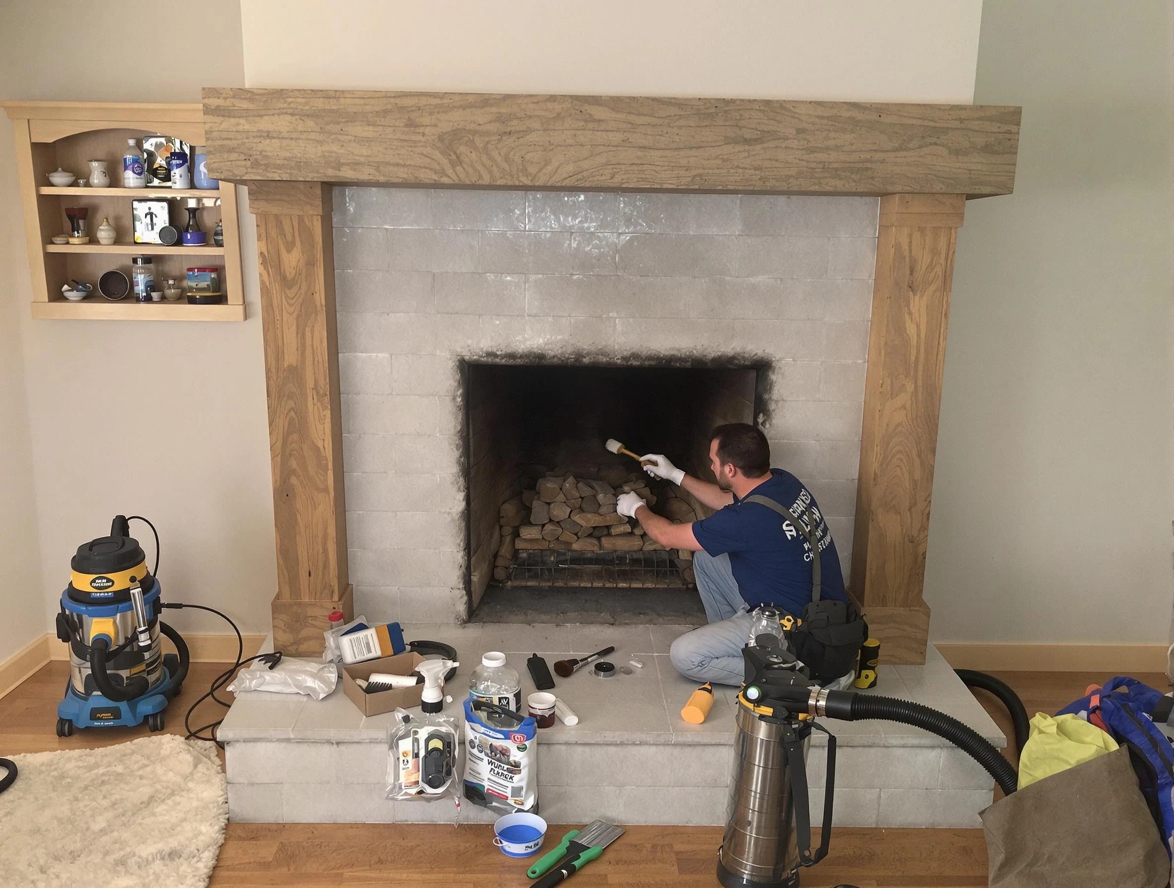 Detailed creosote removal process by Bellevue Chimney Sweep in Bellevue, PA