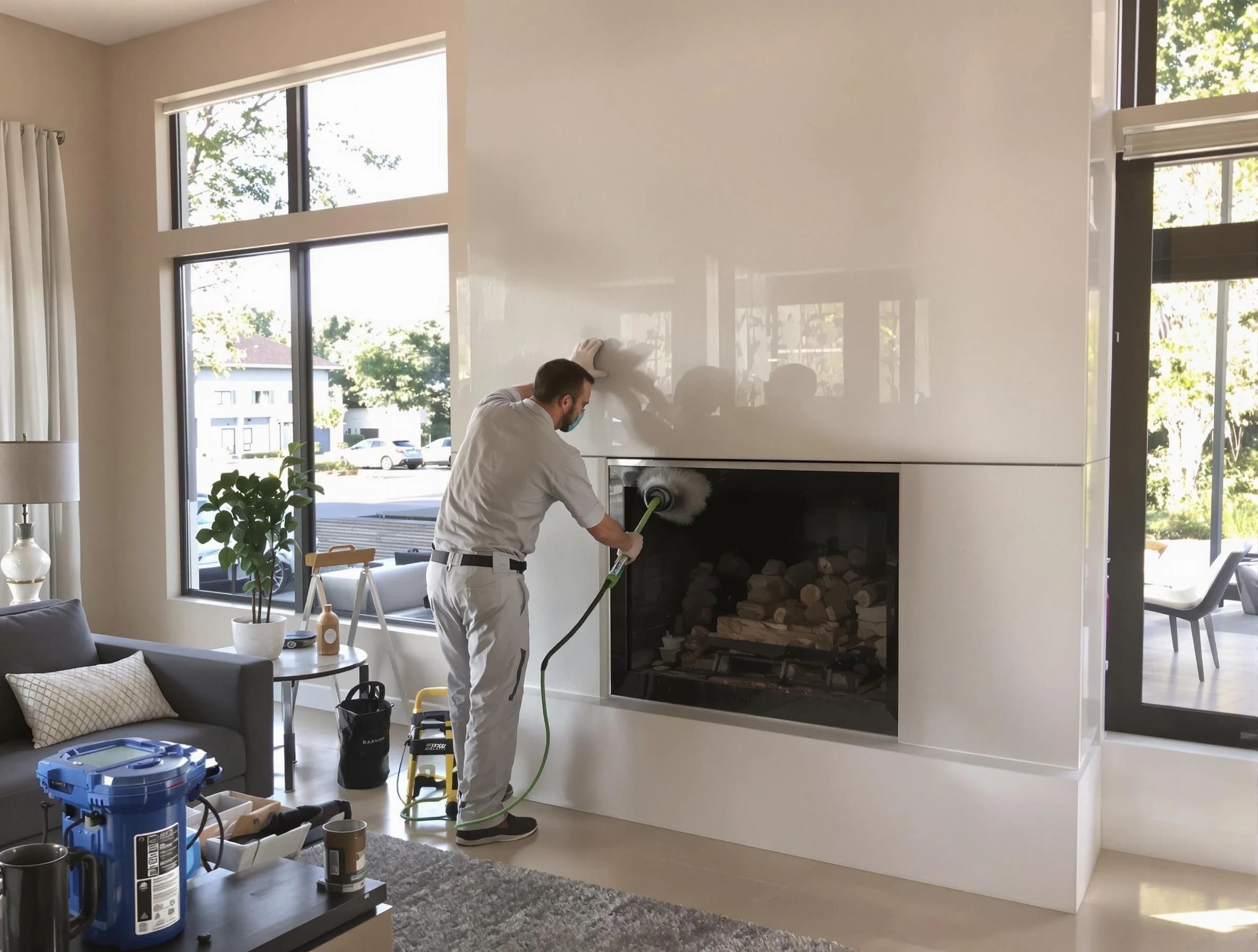 Bellevue Chimney Sweep performing thorough soot removal in Bellevue, PA