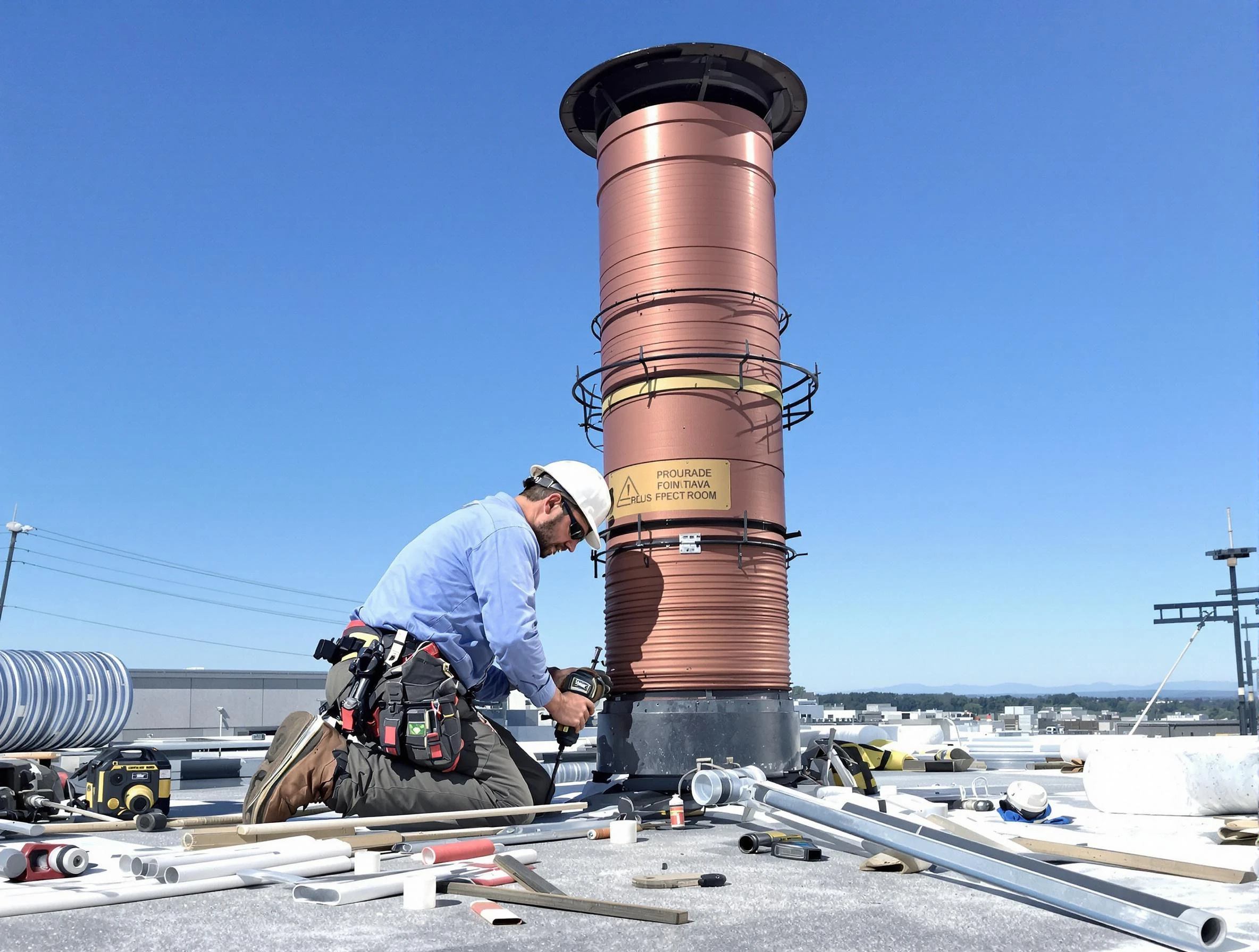 Installed chimney liner by Bellevue Chimney Sweep in Bellevue, PA