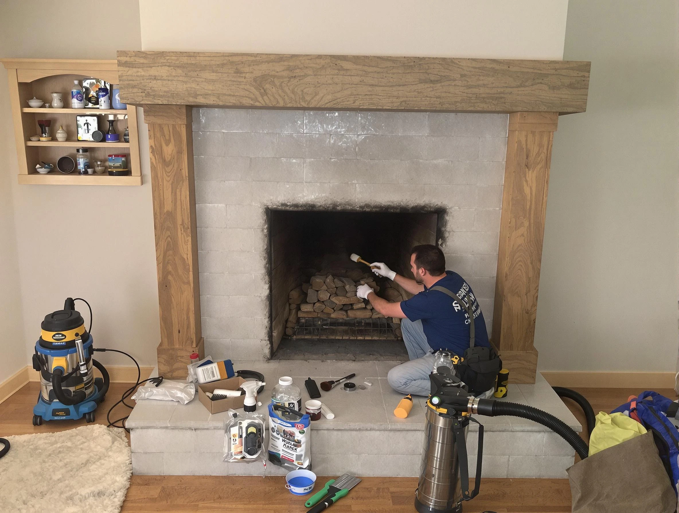 Detailed creosote removal process by Bellevue Chimney Sweep in Bellevue, PA