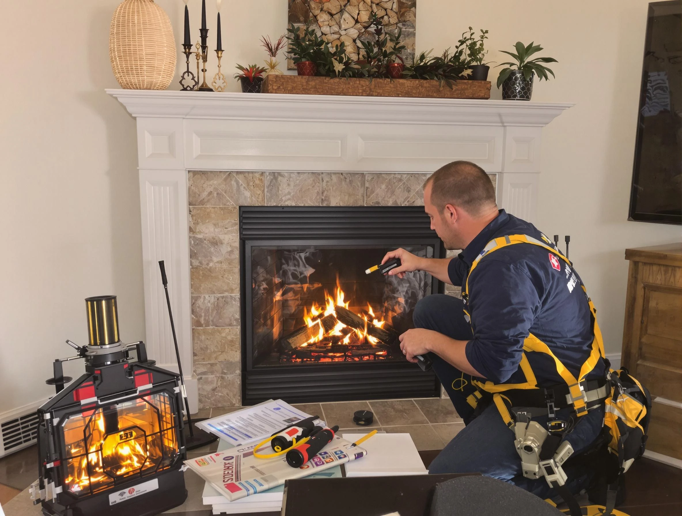 Safety-focused fireplace inspection by Bellevue Chimney Sweep in Bellevue, PA